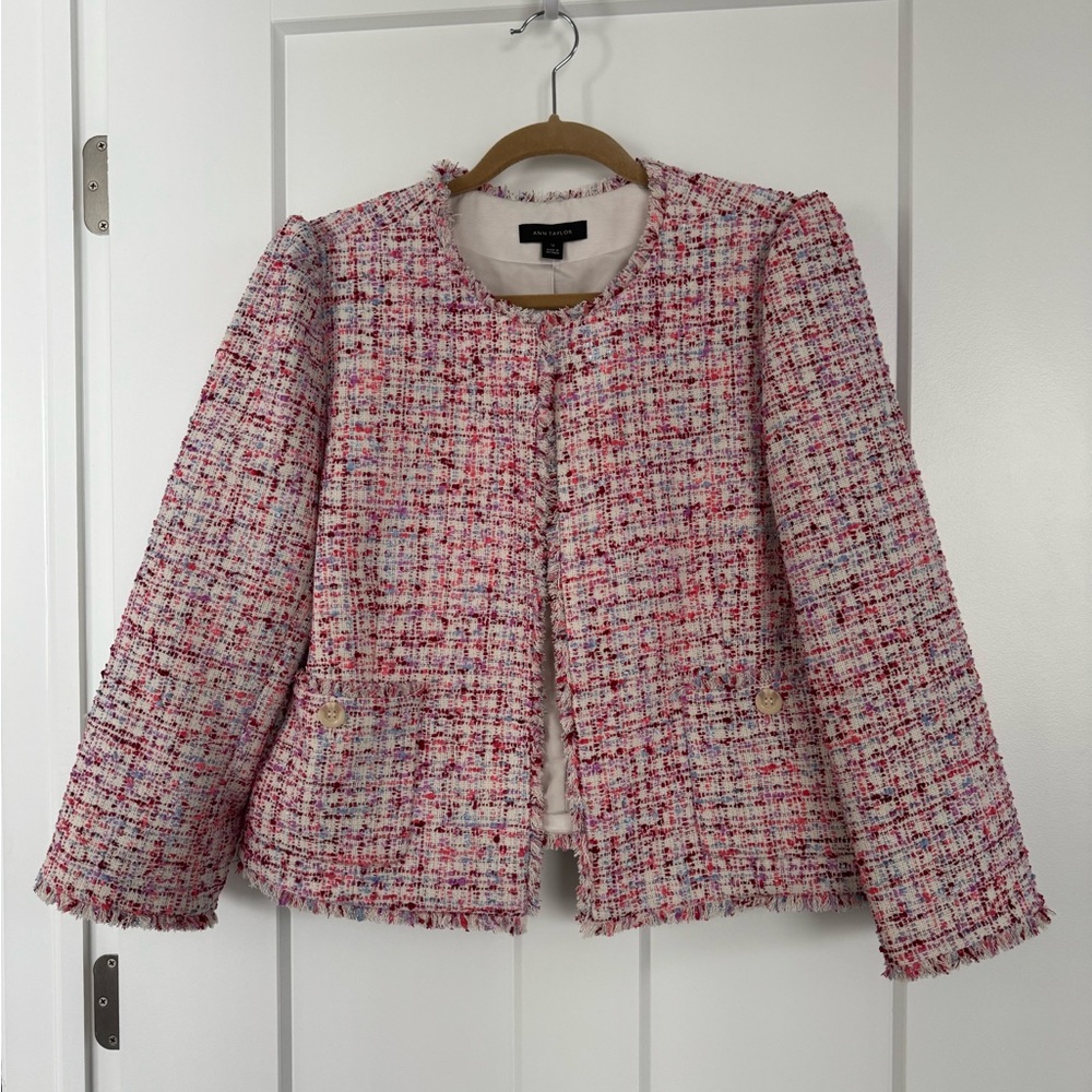 Ann Taylor Women's Pink Tweed Jacket